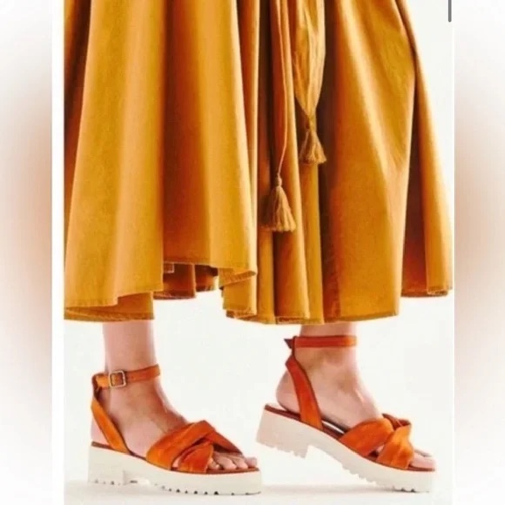 Free people essex sandal tan slight wedge 41 - Picture 2 of 7